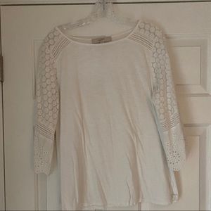 Loft white eyelet top